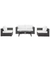 Modway Convene 5pc Set Outdoor Patio With Fire Pit In White