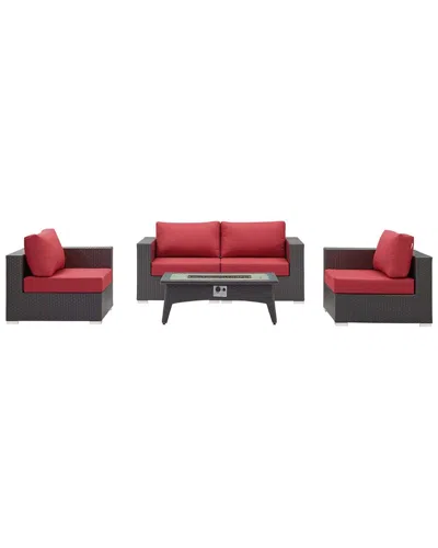 Modway Convene 5pc Set Outdoor Patio With Fire Pit In Multi