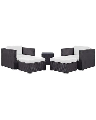 Modway Convene 5-piece Outdoor Patio Sectional Set In Black