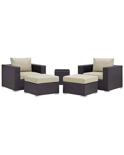 Modway Convene 5-piece Outdoor Patio Sectional Set In Multi