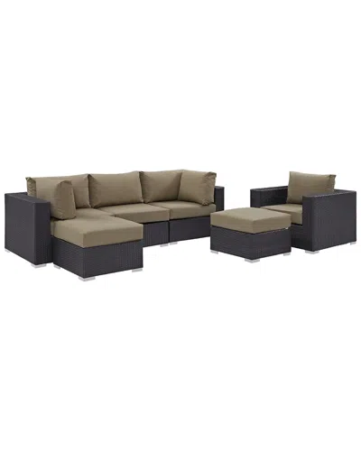 Modway Convene 6-piece Outdoor Patio Sectional Set In Black
