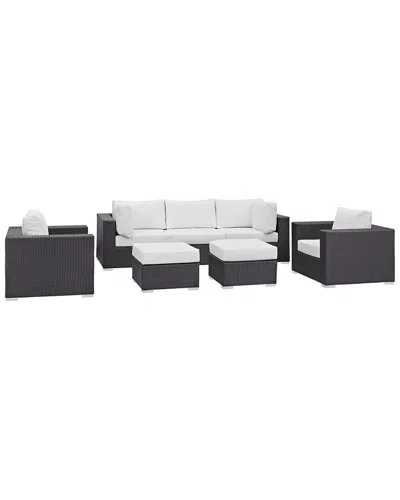 Modway Convene 7-piece Outdoor Patio Sectional Set In Black