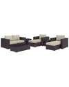Modway Convene 8-piece Outdoor Patio Sofa Set In Brown