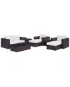 Modway Convene 8-piece Outdoor Patio Sofa Set In Brown