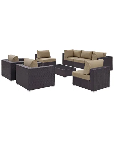 Modway Convene 8-piece Outdoor Patio Sectional Set In Black