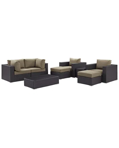 Modway Convene 8-piece Outdoor Patio Sectional Set In Black