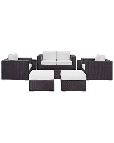 Modway Convene 8-piece Outdoor Patio Sofa Set In Black