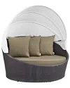 Modway Convene Canopy Outdoor Patio Daybed In Brown