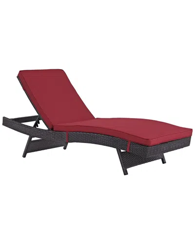 Modway Convene Chaise Outdoor Patio Upholstered Fa In Black