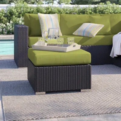 Modway Convene Outdoor Ottoman With Cushion In Peridot