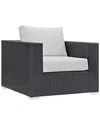 Modway Convene Outdoor Patio Armchair In Brown