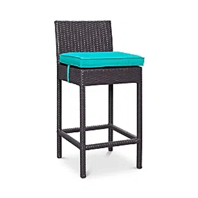 Modway Convene Outdoor Patio Bar Stool In Espresso Turquoise