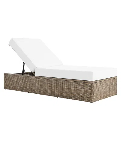 Modway Convene Outdoor Patio Chaise Lounge Chair In White