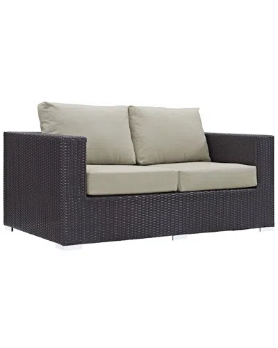 Modway Convene Outdoor Patio Loveseat In Black