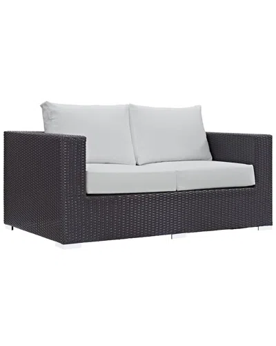 Modway Convene Outdoor Patio Loveseat In Brown