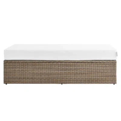 Modway Convene Outdoor Patio Outdoor Patio Rectangle Ottoman In White