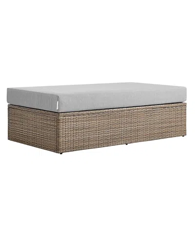 Modway Convene Outdoor Patio Rectangle Ottoman In Gray