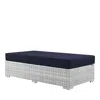 Modway Convene Outdoor Patio Rectangular Ottoman In Blue