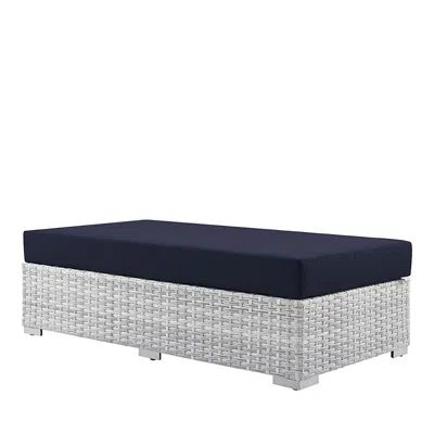 Modway Convene Outdoor Patio Rectangular Ottoman In Blue