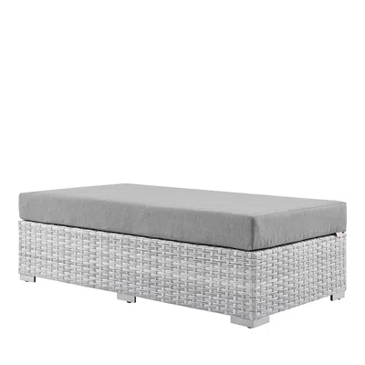Modway Convene Outdoor Patio Rectangular Ottoman In Gray