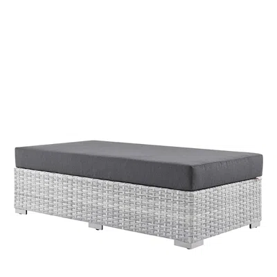 Modway Convene Outdoor Patio Rectangular Ottoman In Gray