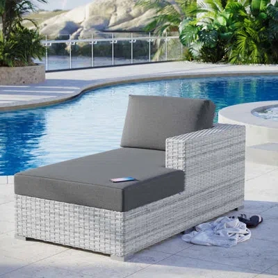 Modway Convene Outdoor Patio Right Chaise In Charcoal