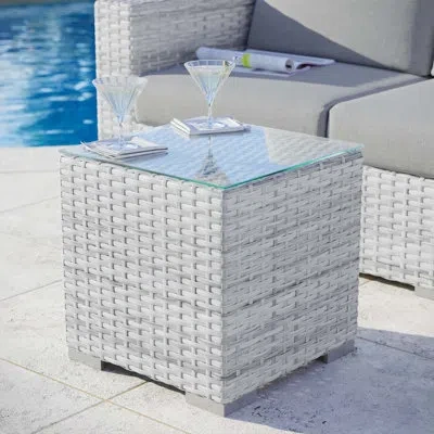 Modway Convene Outdoor Patio Side Table In Light Gray