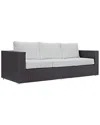 Modway Convene Outdoor Patio Sofa In Brown
