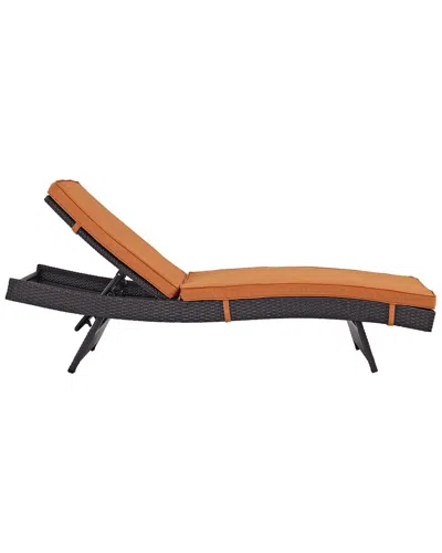 Modway Convene Outdoor Patio Wicker Rattan Chaise In Brown
