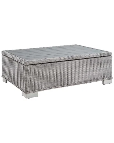 Modway Conway 45 Outdoor Patio Wicker Rattan Coffee Table In Grey