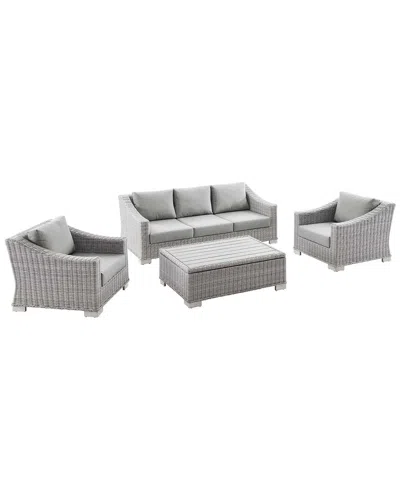 Modway Conway 4-piece Outdoor Patio Rattan Furniture Set In Multi