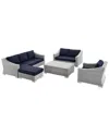 Modway Conway 5-piece Outdoor Patio Rattan Furniture Set In Gray