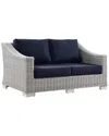 Modway Conway Outdoor Patio Rattan Loveseat In Gray