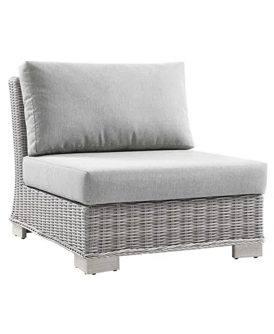 Modway Conway Outdoor Patio Wicker Rattan Armless Chair In Gray