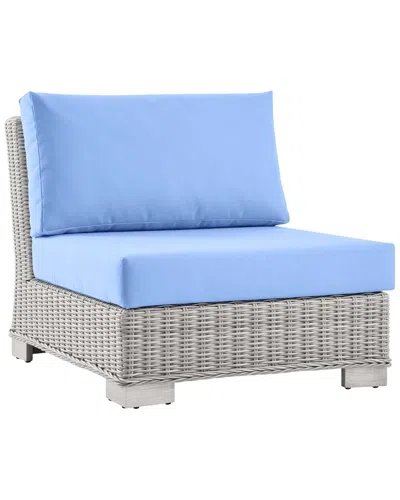 Modway Conway Outdoor Patio Wicker Rattan Armless Chair In Grey