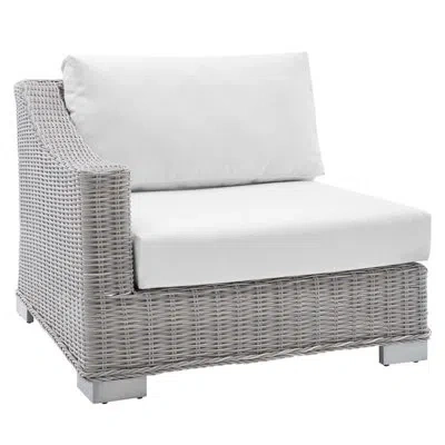 Modway Conway Outdoor Patio Wicker Rattan Left-arm Chair In White