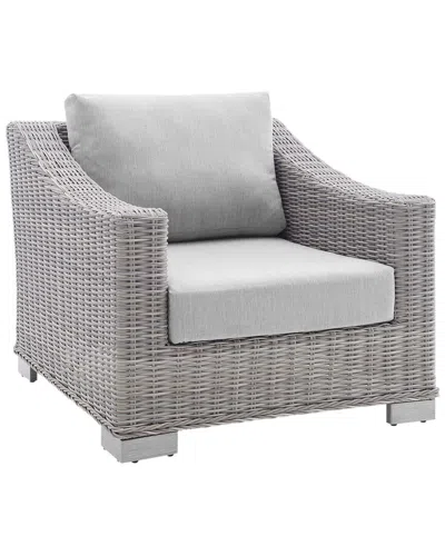 Modway Conway Sunbrella Outdoor Patio Rattan Armchair In Brown