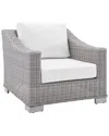 Modway Conway Sunbrella Outdoor Patio Rattan Armchair In Gray