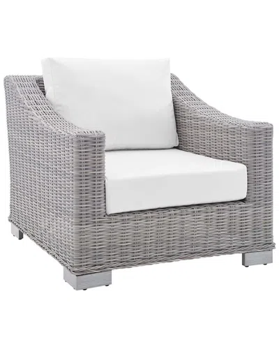 Modway Conway Sunbrella Outdoor Patio Rattan Armchair In Gray