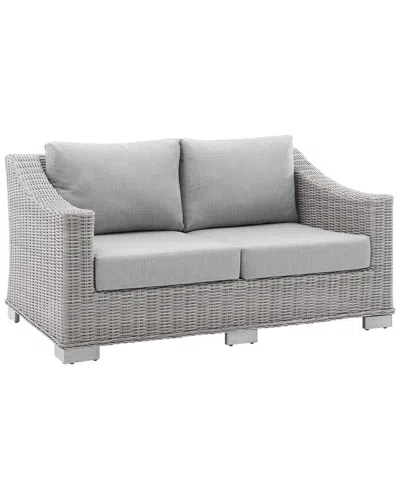 Modway Conway Sunbrella Outdoor Patio Wicker Loveseat In Gray