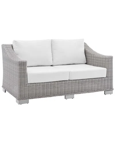 Modway Conway Sunbrella Outdoor Patio Wicker Loveseat In Gray