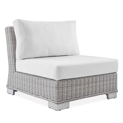 Modway Conway Sunbrella Outdoor Patio Wicker Rattan Armless Chair In Gray