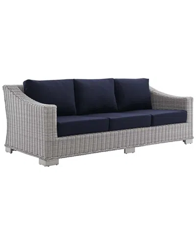 Modway Conway Sunbrella Outdoor Patio Wicker Sofa In Grey
