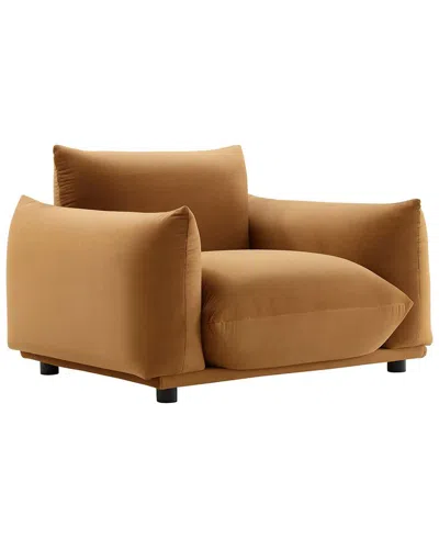Modway Copious Performance Velvet Armchair In Brown