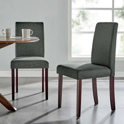 Modway Copper Grove Piskent Upholstered Armless Side Chairs In Gray Performance Velvet