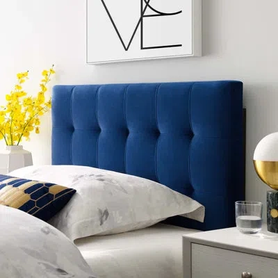 Modway Copper Grove Worishofen Velvet Headboard By  In Navy
