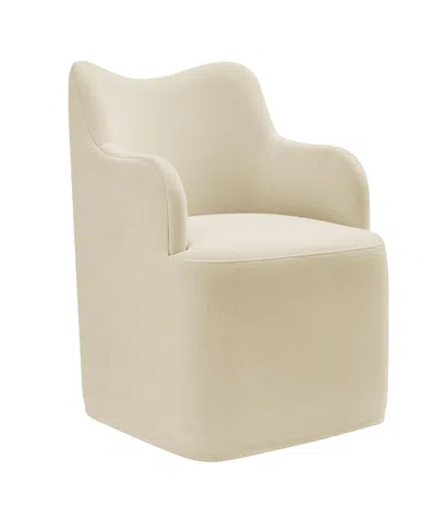 Modway Cordelle Linen Blend Swivel Dining Chair In Neutral