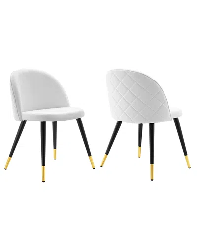 Modway Cordial Dining Chairs, Set Of 2 In White