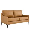 Modway Corland Leather Loveseat In Brown