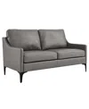 Modway Corland Leather Loveseat In Gray